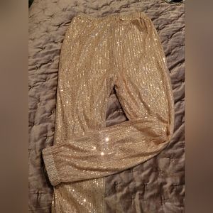 Gold sequence pants